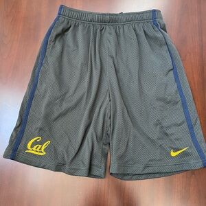 Gently worn Nike shorts; large with 9-inch inseam; for that Cal Bears fan/alumni